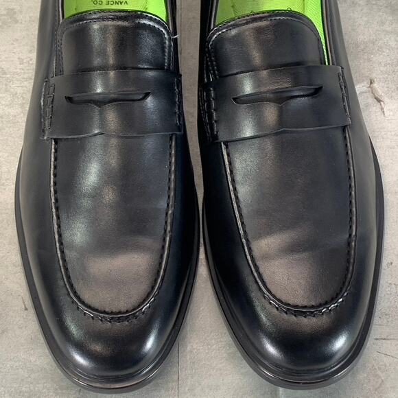 VANCE CO. Men\'s Wide Width Black Faux Leather Keith Slip-On Penny Loafers SZ 12W main image 11